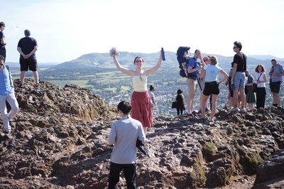 During the Arthur's Seat hike at TartanQEC 2026, Edinburgh