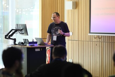 During György Gehér's talk at TartanQEC 2026, Informatics Forum, University of Edinburgh