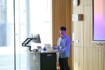 During Seok-Hyung Lee's talk at TartanQEC 2026, Informatics Forum, University of Edinburgh