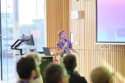 During Jordan Hines's talk at TartanQEC 2026, Informatics Forum, University of Edinburgh
