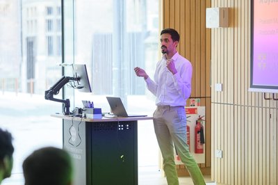 During Prakash Murali's talk at TartanQEC 2026, Informatics Forum, University of Edinburgh