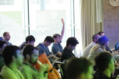 During the Q&A after George Umbrarescu's talk at TartanQEC 2026, Informatics Forum, University of Edinburgh